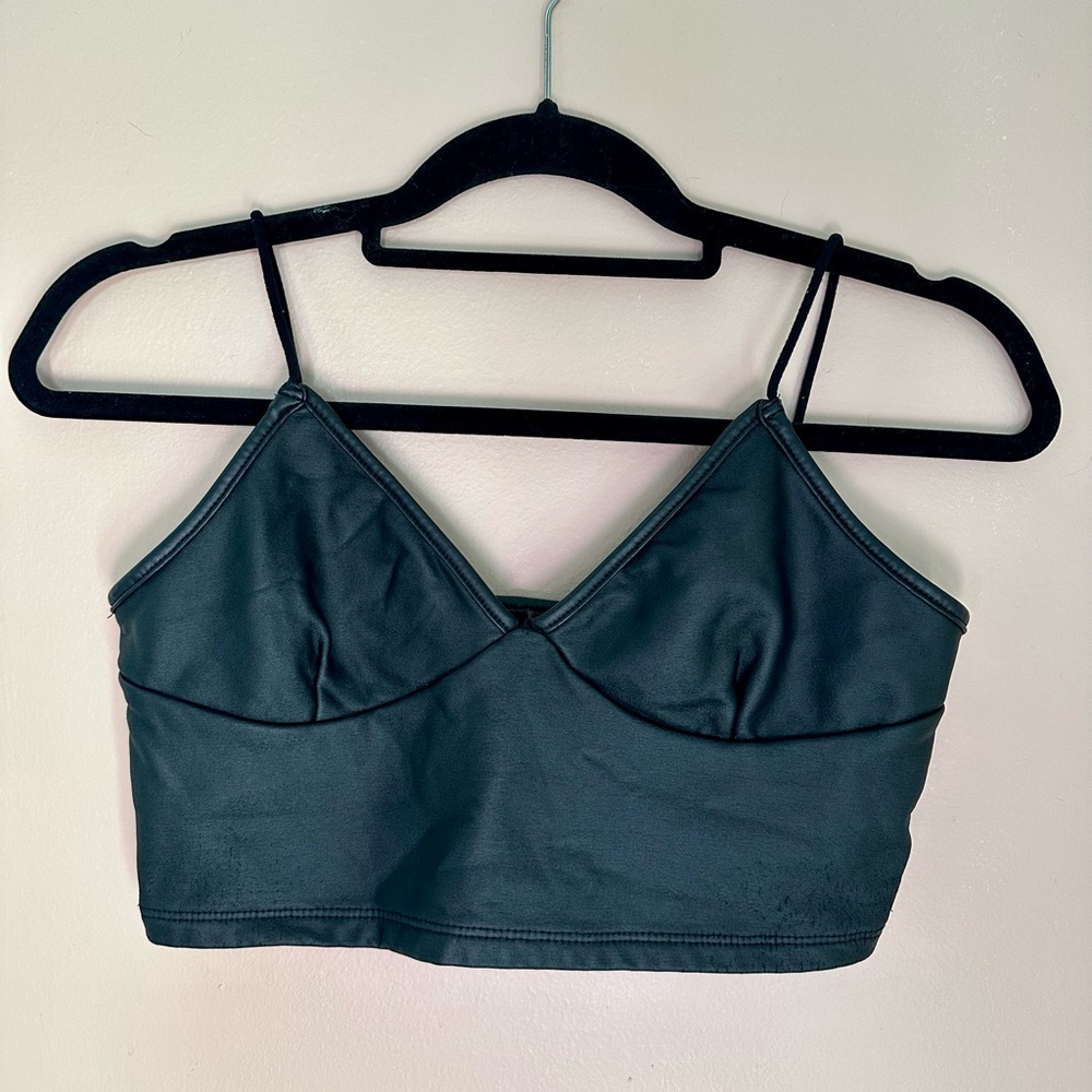 shein leather crop top
